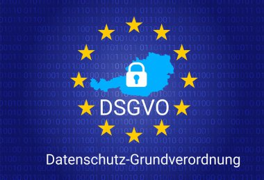 dsgvo - Alman Datenschutz-Grundverordnung. gdpr - genel veri koruma Yönetmeliği. vektör çizim