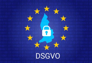 dsgvo - Alman Datenschutz-Grundverordnung. gdpr - genel veri koruma Yönetmeliği. vektör çizim