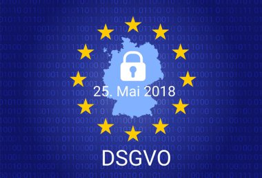 dsgvo - Alman Datenschutz-Grundverordnung. gdpr - genel veri koruma Yönetmeliği. vektör çizim
