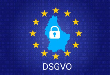 dsgvo - Alman Datenschutz-Grundverordnung. gdpr - genel veri koruma Yönetmeliği. vektör çizim