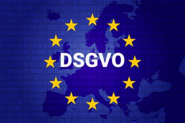dsgvo - Alman Datenschutz-Grundverordnung. gdpr - genel veri koruma Yönetmeliği. vektör çizim