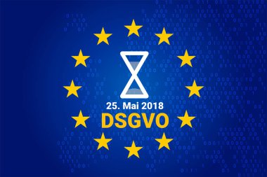 dsgvo - Alman Datenschutz-Grundverordnung. gdpr - genel veri koruma Yönetmeliği. vektör