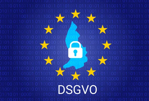 Dsgvo - deutsche Datenschutzgrundverordnung. gdpr - Allgemeine Datenschutzverordnung. Vektorillustration — Stockvektor