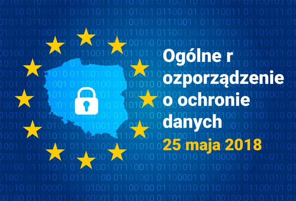 Rodo - lengyel Ogolne rozporzadzenie o ochronie danych. GDPR - általános adatvédelmi rendeletben. Lengyelország megjelenítése. Vektor — Stock Vector