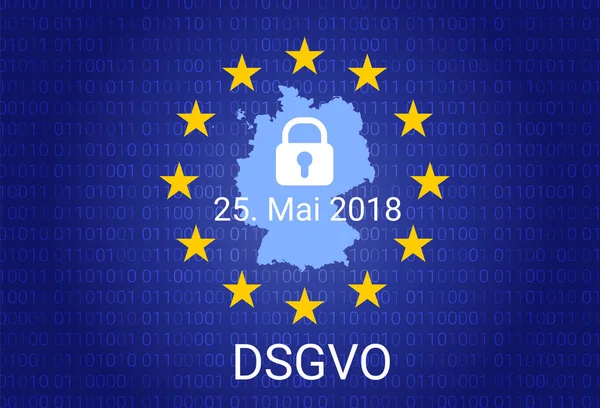 Dsgvo - német Datenschutz-Grundverordnung. GDPR - általános adatvédelmi rendeletben. vektoros illusztráció — Stock Vector