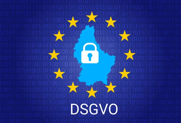 Dsgvo - deutsche Datenschutzgrundverordnung. gdpr - Allgemeine Datenschutzverordnung. Vektorillustration — Stockvektor