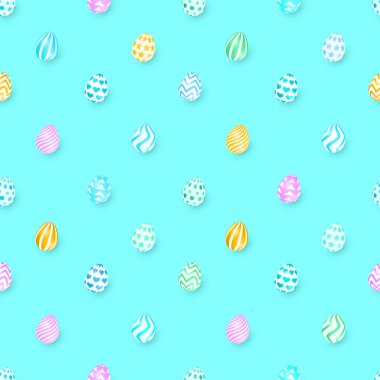 Renkli yumurta ile Seamless Paskalya yüzey modeli.