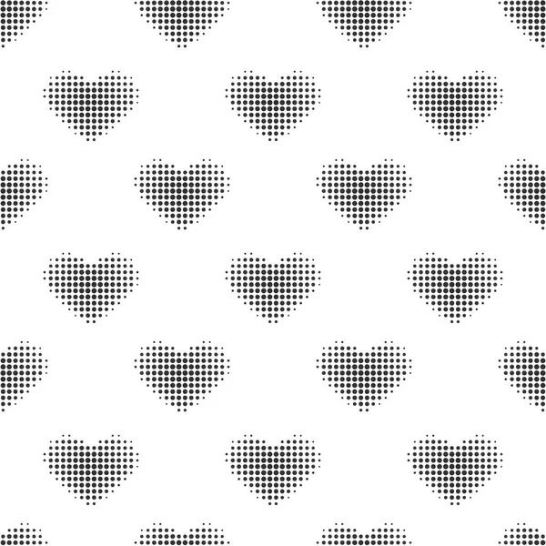 Modèle sans couture avec coeur demi-ton rouge — Image vectorielle