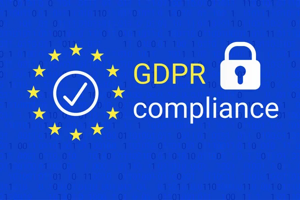 GDPR - Regulamento Geral de Proteção de Dados. Símbolo de conformidade do RGPD. Vetor —  Vetores de Stock