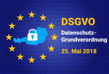 dsgvo - Alman Datenschutz-Grundverordnung. gdpr - genel veri koruma Yönetmeliği. vektör çizim