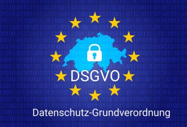 dsgvo - Alman Datenschutz-Grundverordnung. gdpr - genel veri koruma Yönetmeliği. vektör çizim