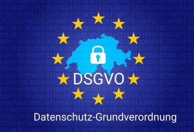 dsgvo - Alman Datenschutz-Grundverordnung. gdpr - genel veri koruma Yönetmeliği. vektör çizim