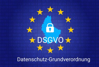 dsgvo - Alman Datenschutz-Grundverordnung. gdpr - genel veri koruma Yönetmeliği. vektör çizim
