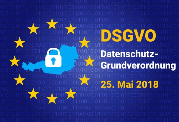 Dsgvo - allemand Datenschutz-Grundverordnung. gdpr - Règlement général sur la protection des données. illustration vectorielle — Image vectorielle