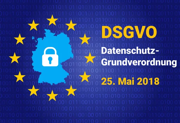 Dsgvo - allemand Datenschutz-Grundverordnung. gdpr - Règlement général sur la protection des données. illustration vectorielle — Image vectorielle