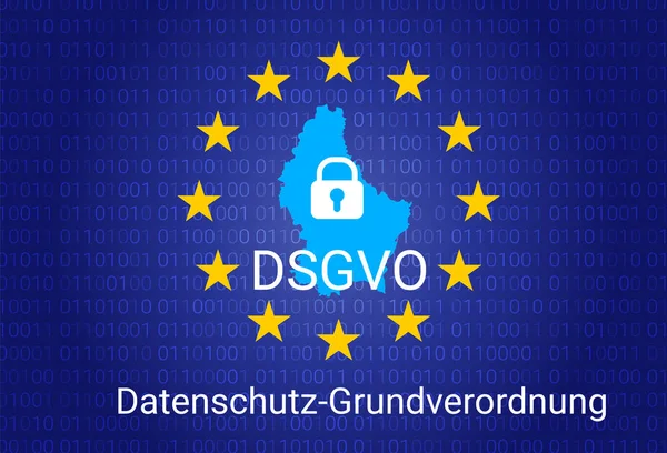 Dsgvo - német Datenschutz-Grundverordnung. GDPR - általános adatvédelmi rendeletben. vektoros illusztráció — Stock Vector
