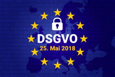 dsgvo - Alman Datenschutz-Grundverordnung. gdpr - genel veri koruma Yönetmeliği. vektör çizim