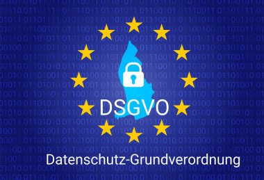dsgvo - Alman Datenschutz-Grundverordnung. gdpr - genel veri koruma Yönetmeliği. vektör çizim
