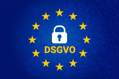 dsgvo - Alman Datenschutz-Grundverordnung. gdpr - genel veri koruma Yönetmeliği. vektör