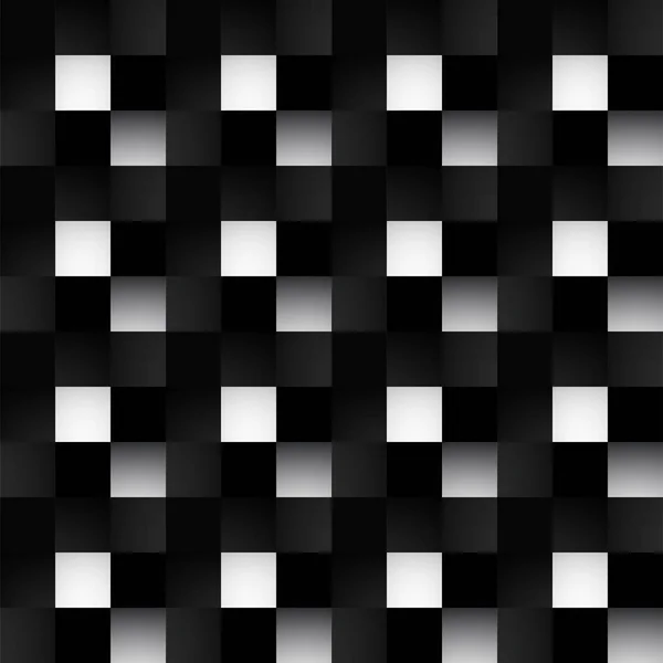 Geometrische vierkante patroon. abstracte monochroom naadloze patroon. vector zwart-wit textuur — Stockvector