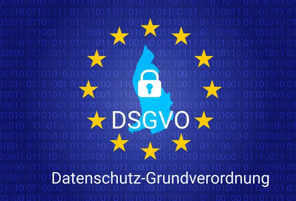 Dsgvo - allemand Datenschutz-Grundverordnung. gdpr - Règlement général sur la protection des données. illustration vectorielle — Image vectorielle