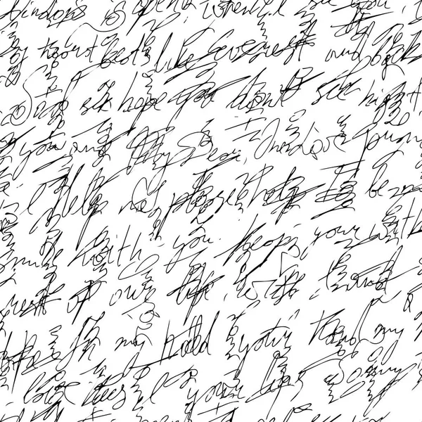 Handwritten abstract text. Бесшовный шаблон. Векторная иллюстрация текстуры ткани — стоковый вектор