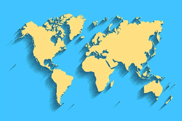 Vector del mapa del mundo. fondo de color con sombra — Archivo Imágenes Vectoriales