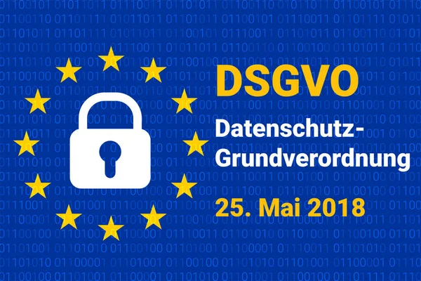 Dsgvo - deutsche Datenschutzgrundverordnung. gdpr - Allgemeine Datenschutzverordnung. Vektor — Stockvektor