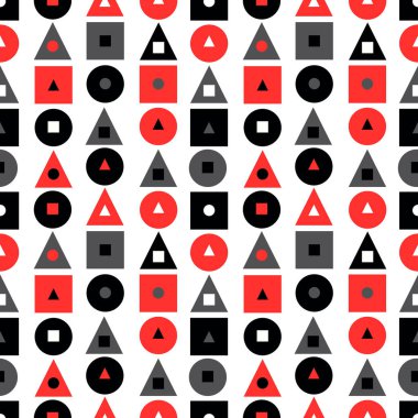 Geometrik sembolleri ile Seamless Modeli: üçgen, daire, squar