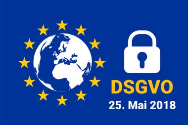 dsgvo - Alman Datenschutz-Grundverordnung. gdpr - genel veri koruma Yönetmeliği. vektör
