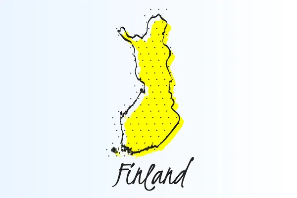 Карта Финляндии, полутоновый абстрактный фон. черно-белая граница — стоковый вектор