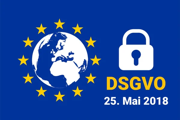 Dsgvo - deutsche Datenschutzgrundverordnung. gdpr - Allgemeine Datenschutzverordnung. Vektor — Stockvektor