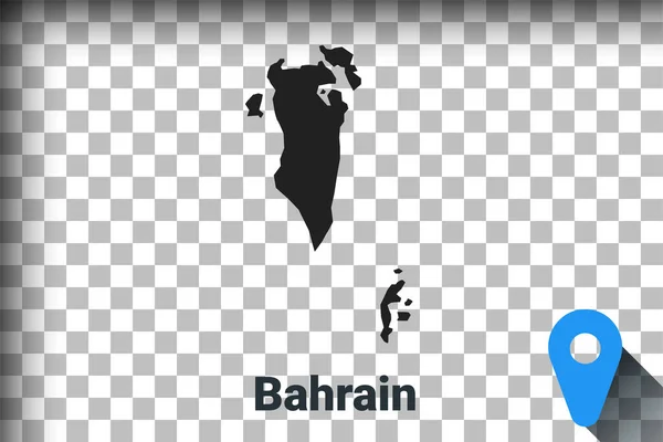 Mapa Bahrajnu, czarna mapa na przezroczystym tle. symulacja przezroczystości kanału alfa w png. wektor — Wektor stockowy