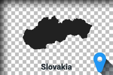 Slovakya haritası, şeffaf bir arkaplanda kara harita. png içinde alfa kanal şeffaflık simülasyonu. vektör