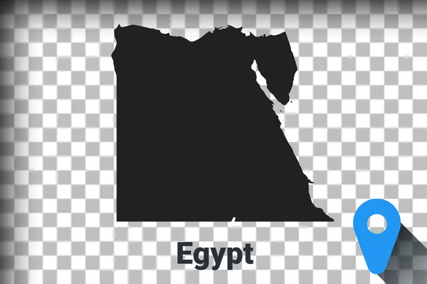Mappa dell'Egitto, mappa nera su sfondo trasparente. simulazione di trasparenza del canale alfa in png. vettore — Vettoriale Stock