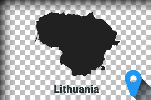Litvanya haritası, şeffaf bir arkaplanda kara harita. png içinde alfa kanal şeffaflık simülasyonu. vektör — Stok Vektör