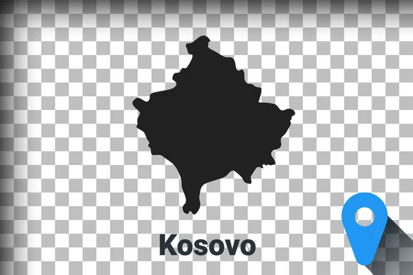 Carte du Kosovo, carte noire sur fond transparent. simulation de transparence des canaux alpha en png. vecteur — Image vectorielle