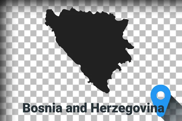 Bosna-Hersek haritası, şeffaf bir arkaplanda kara harita. png içinde alfa kanal şeffaflık simülasyonu. vektör — Stok Vektör