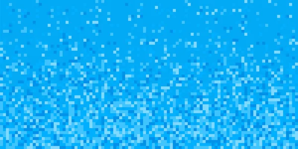 Piksel deseni. Vektör yatay kusursuz arkaplan. Soyut mavi mozaik doku tasarımı. Retro geometrik çizim. Oyun duvar kâğıdı. Banyo ve havuz için basit kare tekrarı — Stok Vektör