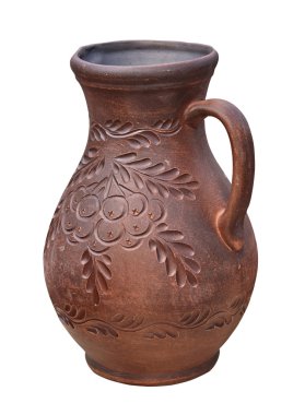 Güzel tek renkli dekoratif sürahi süsler ile dekore edilmiştir. Olduğunu