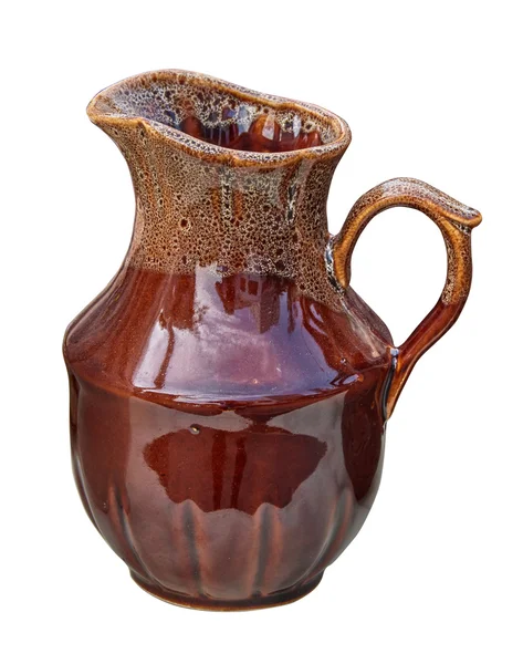 Beautiful jug decorated with abstract ornaments. Isolated on a w — Stock Photo, Image