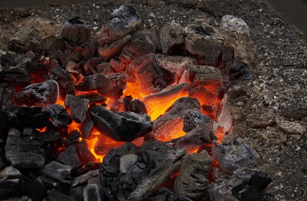 Fragment z pieca do ogrzewania metalu blanki — Zdjęcie stockowe