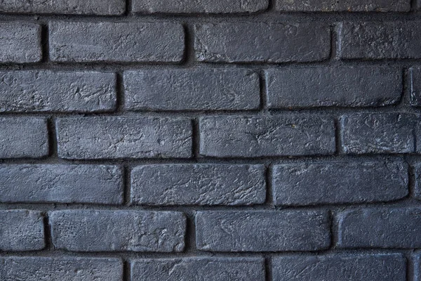Fragment Einer Ziegelmauer Die Wand Ist Schwarz Gestrichen Hintergrund — Stockfoto