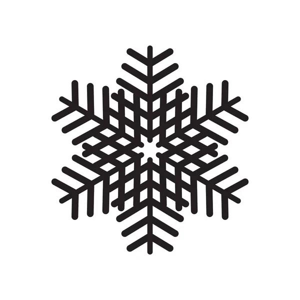 Ícone floco de neve isolado no fundo branco — Vetor de Stock