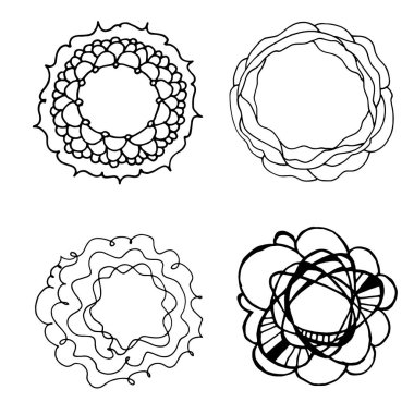 Basit el çizilmiş doodle daire şablonu