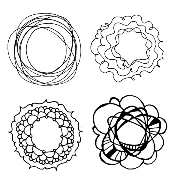 Jedné ruky nakreslené doodle kruh šablona — Stockový vektor