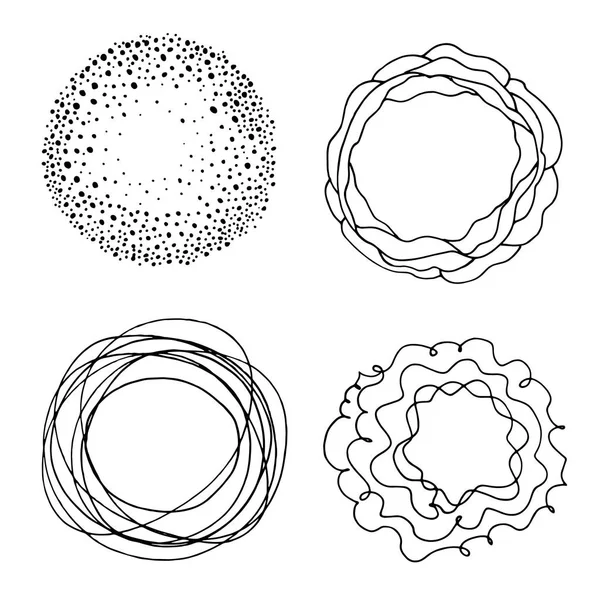 Modelo de círculo simples desenhado à mão doodle — Vetor de Stock