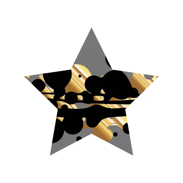 Grunge Black und Goldstar — Stockvektor