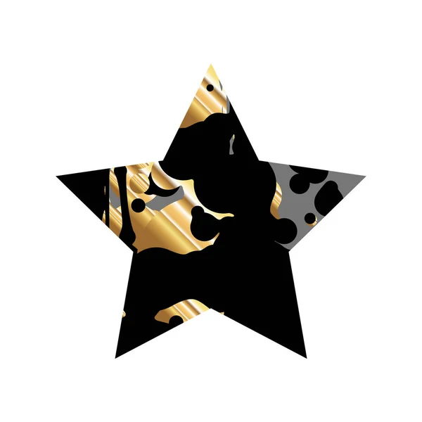 Grunge Negro y GoldStar — Vector de stock