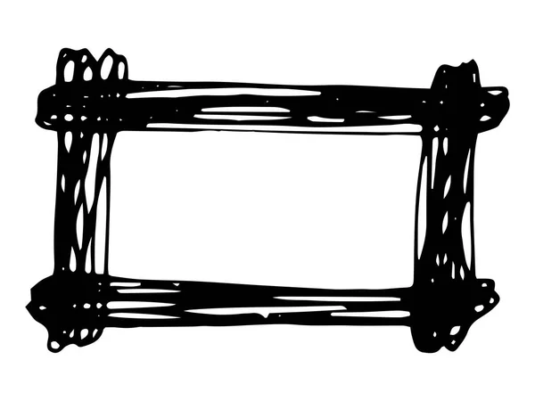 Marco rectangular dibujado a mano — Vector de stock